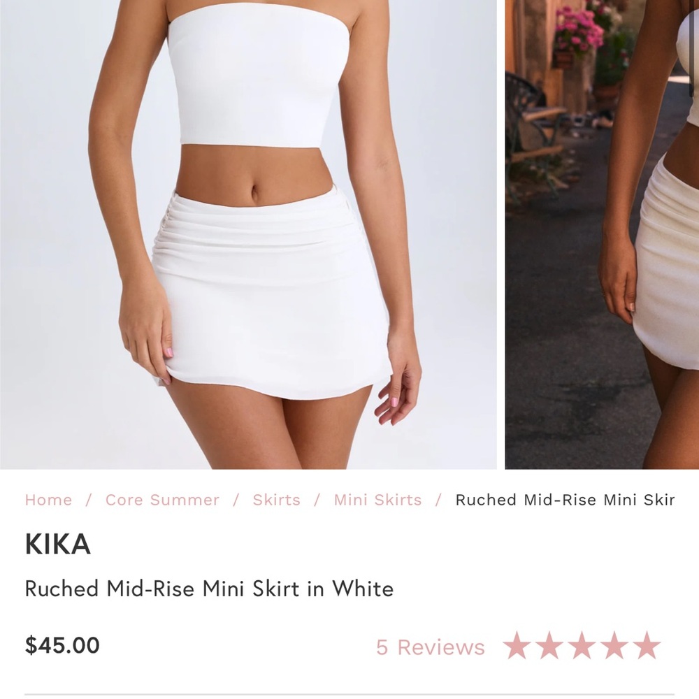 White 2 piece set top & skirt included